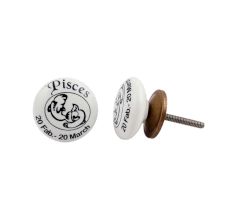 Pisces Flat Ceramic Knob